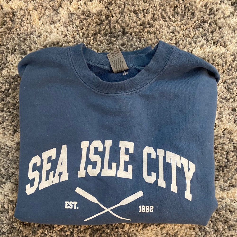 Sea Isle City blue crewneck